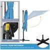 8' x 8' Square Patio Hanging Offset Umbrella with 360° Rotation, Aluminum Outdoor Cantilever Market Parasol, Turquoise