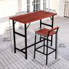 5 Piece Patio Bar Set with 47" Bar Height Table and 4 Bar Stools, for Backyard, Balcony, Porch, Pool, Lawn, Brown