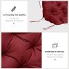 3 Seater Outdoor Swing Cushions with Backrest, Replacement Cushions for Patio Furniture, Wine Red