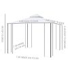 10' x 10' Steel Outdoor Patio Gazebo Canopy with Removable Mesh Curtains, Display Shelves, & Steel Frame, Beige