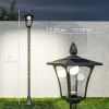 Single Solar Lamp Post, 40 Lumens Garden Solar-Powered LED Streetlight Style Outdoor Light Waterproof 5-6 Hours with Base for Lawn Pathway Walkway 63"