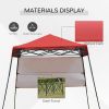 7' x 7' Garden Foldable Pop Up Gazebo Tent with Backpack & Adjustable Legs Outdoor Party Canopy, Red & Black