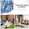 Portable Hanging Woven Hammock Seat Rope Swing Chair Sleeping Bed for Outdoor Garden Yard Camping Blue