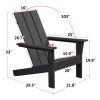 Outdoor Hdpe Adirondack Chair,Patio Yard Resin Adirondack Chair,Black