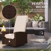 Outdoor Rattan Wicker Lounge Chair with Footrest & Soft Cushion for Patio, Garden, Backyard, Cream White