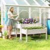 2 Tiers Wood Plant Raised Bed Flower Vegetable Herb Grow Box Stand Garden Step Planter Stand Free Combination Natural