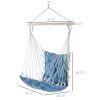 Portable Hanging Woven Hammock Seat Rope Swing Chair Sleeping Bed for Outdoor Garden Yard Camping Blue