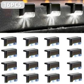 32&16 PCS Solar Deck Lights Outdoor Solar Step Lights Waterproof Led Solar Lights For Outdoor Stairs Step Fence Yard Patio And Pathway Family's G (Option: White Light 16Pack)