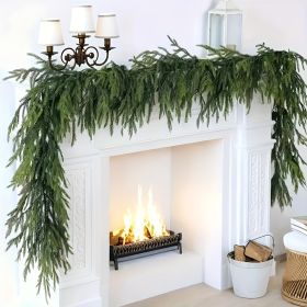 1 Piece1.8m Green Artificial Pine Branch Wreath - Perfect For Christmas, Holiday Fireplace And Window Decorations, For Indoor,outdoor Use (Option: 1TZFZSTPC081)