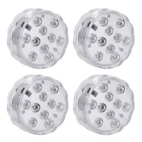 4Pcs Submersible RGB LED Lights IP68 Waterproof Underwater Color Changing Lamps Remote Control (Option: 4Pcs)