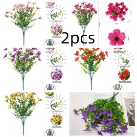 Artificial Outdoor UV-proof Decorative Simulation Green Plant Plastic Flowers (Option: Set1)