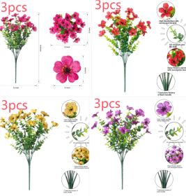 Artificial Outdoor UV-proof Decorative Simulation Green Plant Plastic Flowers (Option: Set)