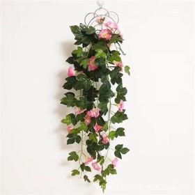Simulation Plant Morning Glory Ratten For Wall Hanging Decoration (Option: Pink)