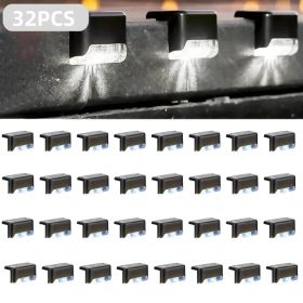 32&16 PCS Solar Deck Lights Outdoor Solar Step Lights Waterproof Led Solar Lights For Outdoor Stairs Step Fence Yard Patio And Pathway Family's G (Option: White Light 32Pack)