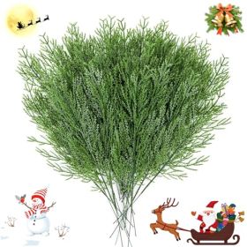NOVWANG 60 Pieces Artificial Pine Branches, Artificial Cedar Stems And Artificial Snow Pine Branches For Christmas Decoration Christmas Picks For (Option: Green)