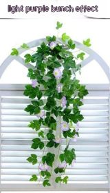 Simulation Plant Morning Glory Ratten For Wall Hanging Decoration (Option: Light Purple)
