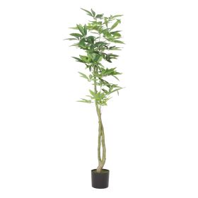 160CM ARTIFICIAL PACHIRA MACROCARPA (Option: Green)