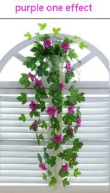 Simulation Plant Morning Glory Ratten For Wall Hanging Decoration (Option: Purple)