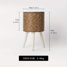 Handmade Green Plastic Vase - Upgraded Durable Wide-mouth Flower Pot And Plant Stand, Modern Round Indoor Home Decor Vase, Suitable For Tabletops (Option: Coffee color)