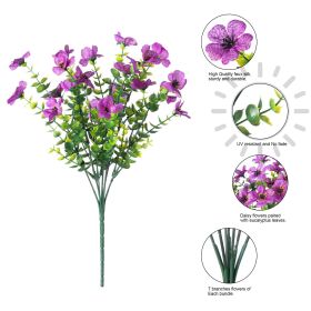 Artificial Outdoor UV-proof Decorative Simulation Green Plant Plastic Flowers (Option: Purple)