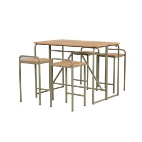 Tarynna Outdoor Foldable Dinning Set (Color: Grey)