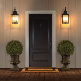 Large Outdoor Glass Wall Light Supports Many Types Of Bulbs -2 Packs Unavailable Platforms- Temu (Option: Black)